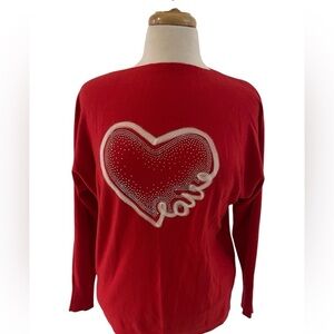 Red Aaeda Heart Sweater-Size Small- NWT Valentines-Love, Romantic